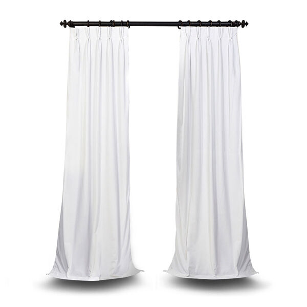 Evelyn Off White French Pleated Blackout Velvet Curtain - SAMPLE SWATCH ONLY, image 1