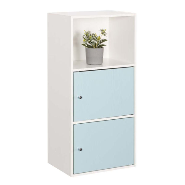 White and Sea Foam 35-Inch Xtra Storage Two Door Cabinet, image 3