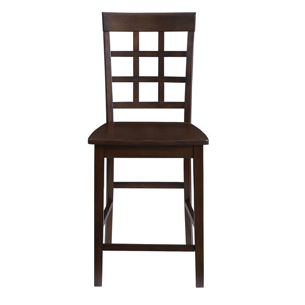 Kinston Espresso 24-Inch Window Pane Counter Chair, Set of 2, image 2