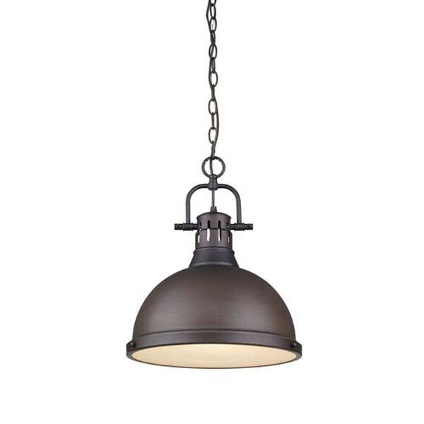 Duncan Rubbed Bronze One-Light 17-Inch High Pendant with Rubbed Bronze Shade, image 1