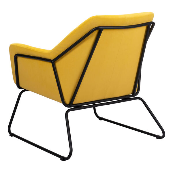 Jose Yellow and Matte Black Accent Chair, image 5