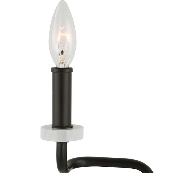 Ebony Elegance Matte Black and White Two-Light Wall Sconce, image 5