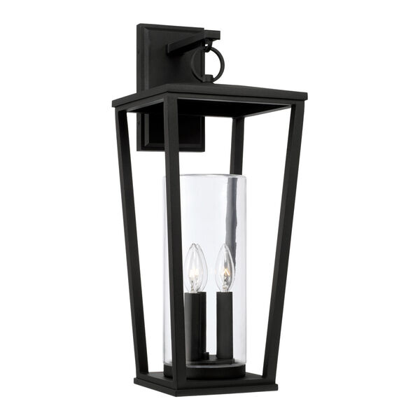Elliott Black Three-Light Outdoor Wall Mounted with Clear Glass, image 1