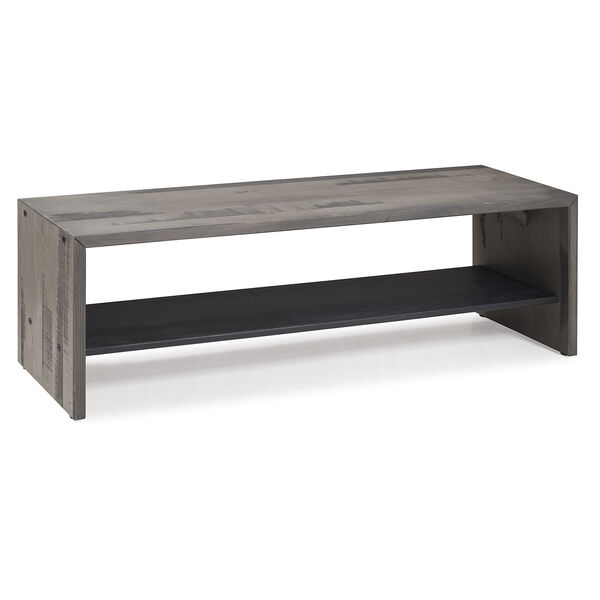 58-Inch Solid Rustic Reclaimed Wood Entry Bench - Gray, image 2