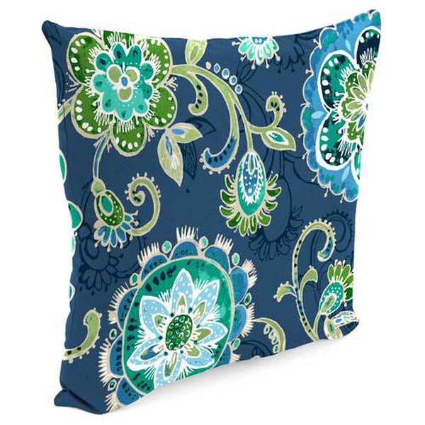 Fanfare Capri Blue 18 x 18 Inches Square Knife Edge Outdoor Throw Pillow, image 4