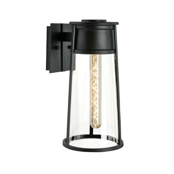 Cone Matte Black One-Light Outdoor Wall Sconce, image 1