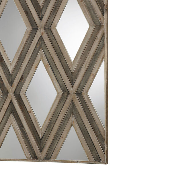 Tahira Rectangular Geometric Argyle Pattern Wall Mirror, image 4