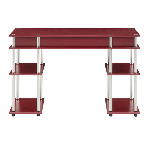 Designs2Go Dark Cranberry Red Student Desk with Shelves, image 4
