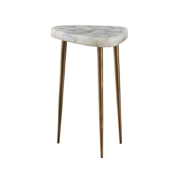 ErinnV x Universal Fino White and Bronze Tall Side Table, image 4