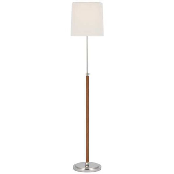Bryant Polished Nickel and Natural One-Light Floor Lamp with Linen Shade by Thomas O'Brien, image 1