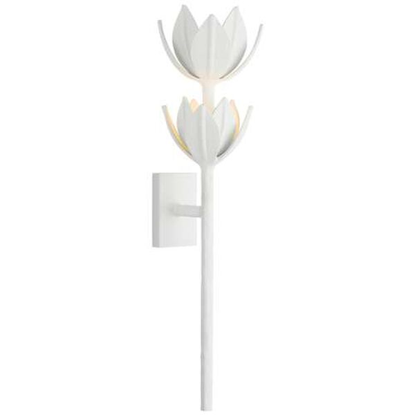 Alberto Plaster White LED Large Two Tier Wall Sconce by Julie Neill, image 1