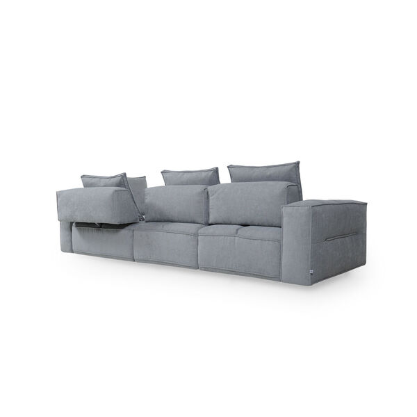 Uptown Light Grey Fabric Sectional Sofa, 3-Piece, image 4