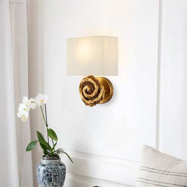 Swirl Gold Leaf Six-Inch One-Light Wall Sconce, image 2