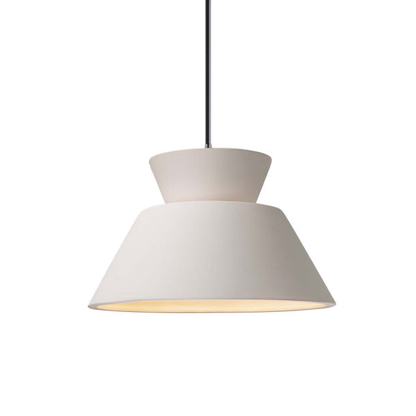 Radiance Bisque Ceramic and Brushed Nickel 11-Inch One-Light Pendant, image 1