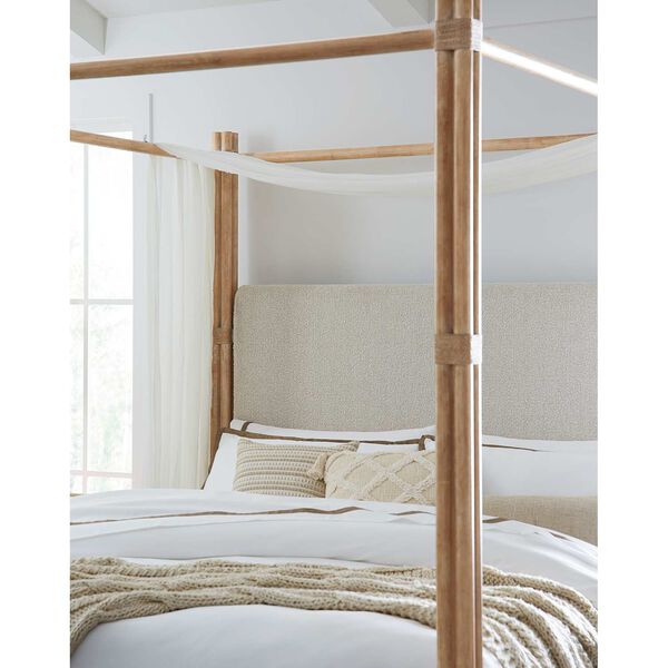Retreat Pole Rattan Upholstered Poster Bed with Canopy, image 5