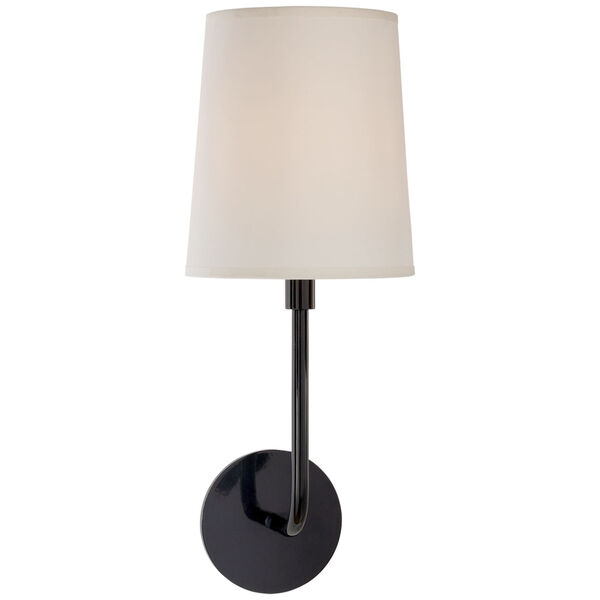 Go Lightly Sconce in Charcoal with Silk Shade by Barbara Barry, image 1
