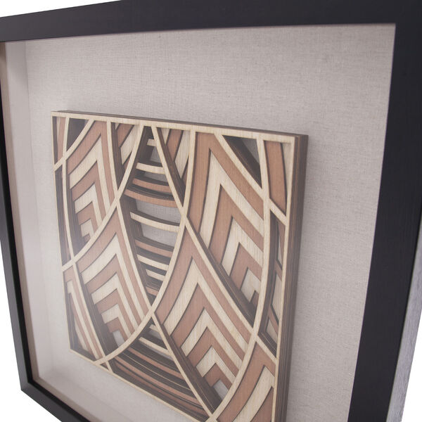 Black Framed 20 x 20-Inch Dimensional Wood Mandala Wall Art, image 4