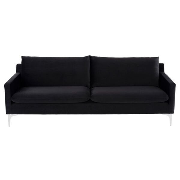 Anders Matte Black and Silver Sofa, image 2