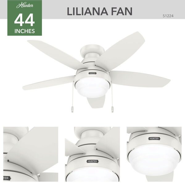 Lilliana Fresh White 44-Inch Two-Light LED Ceiling Fan, image 4