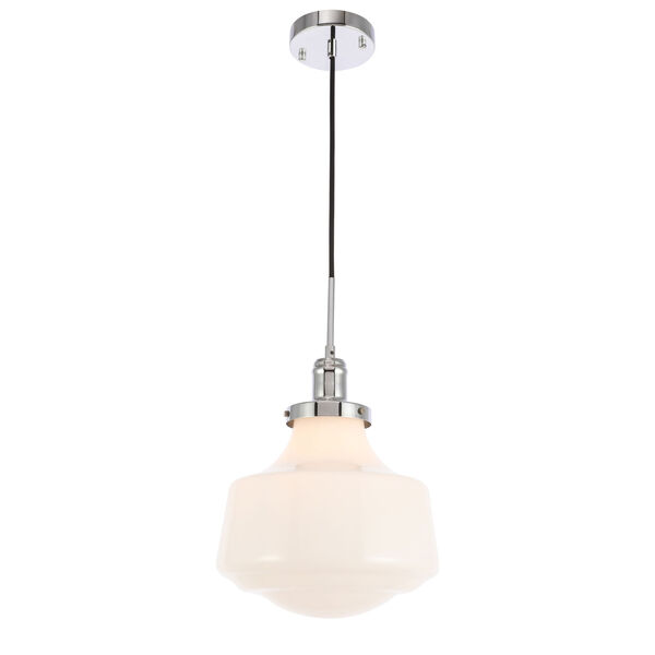 Lyle Chrome 11-Inch One-Light Pendant with Frosted White Glass, image 6