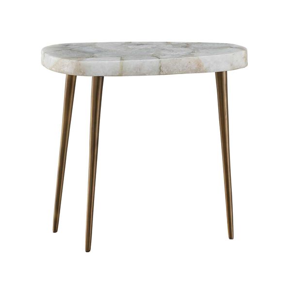 ErinnV x Universal Fino White and Bronze Short Side Table, image 3