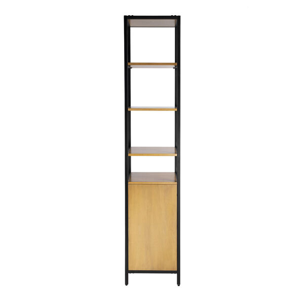 Hans Natural and Black Bookcase with Open Shelves, image 4