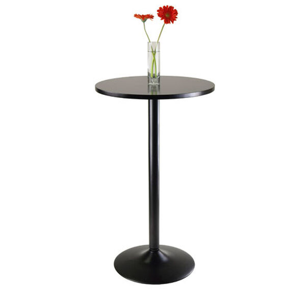 Pub Table Round Black MDF Top with Black leg and base, image 2