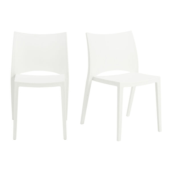 Leslie White Stacking Side Chair, Set of Two, image 5