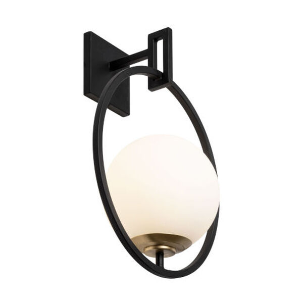 Stopwatch Matte Black French Gold 18-Inch One-Light Wall Sconce, image 3