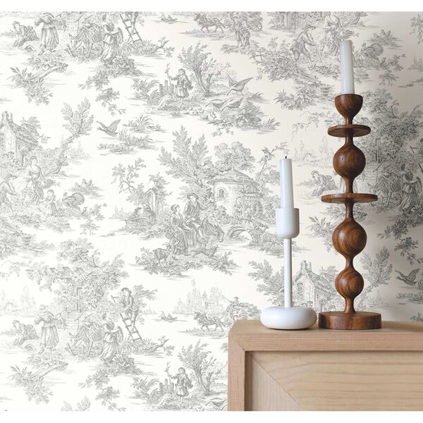Campagne Toile Grey Wallpaper, image 1