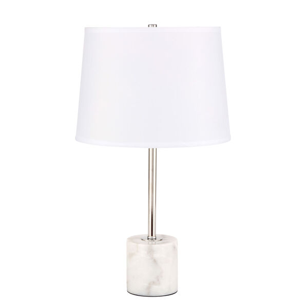 Kira Polished Nickel and White 14-Inch One-Light Table Lamp, image 3