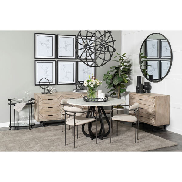 Laurent Black Round Marble Top Dining Table, image 2
