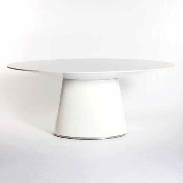 Otago White Oval Dining Table, image 1