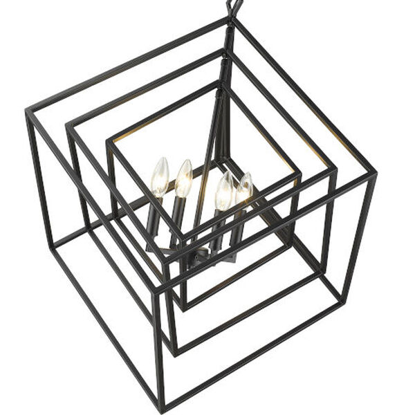 Euclid Matte Black Four-Light Chandelier, image 4