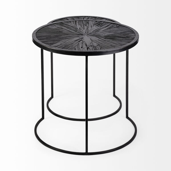 Chakra Dark Wood Black Round Nesting Table, Set of Two, image 4