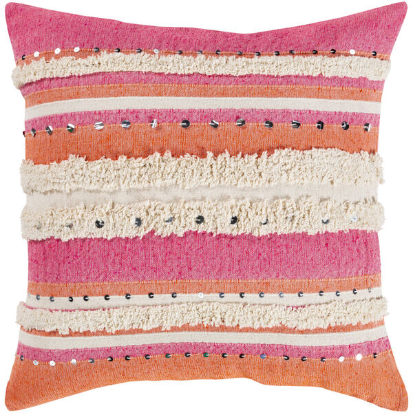 Temara Pink 20-Inch Pillow With Down Fill, image 1