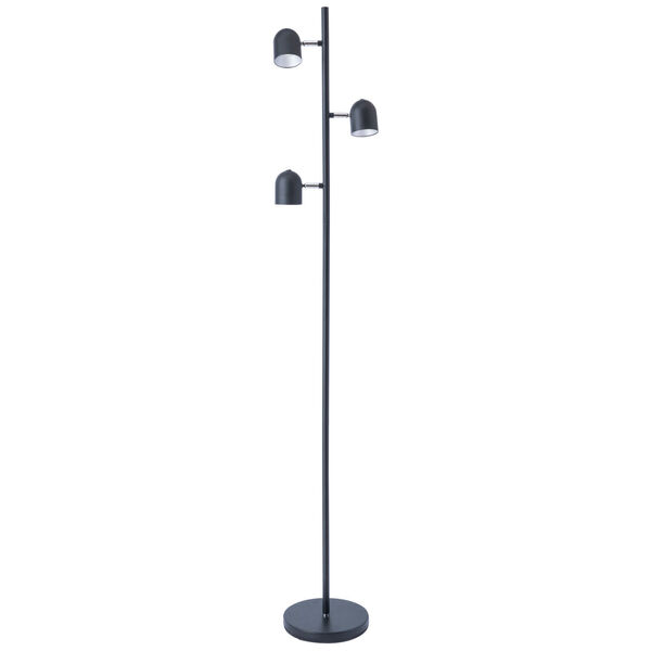 Tiara Black Three-Light LED Floor Lamp, image 1