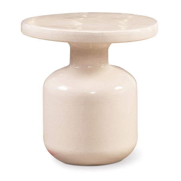 Ceramic Bottle Accent Table in White, image 1