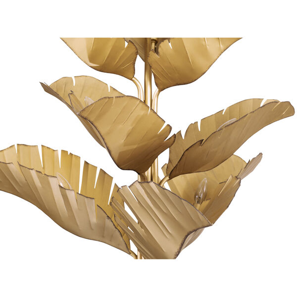 Banana Leaf Gold Nine-Light Chandelier, image 2