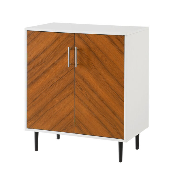 Hampton Solid White and Brown Accent Cabinet, image 4