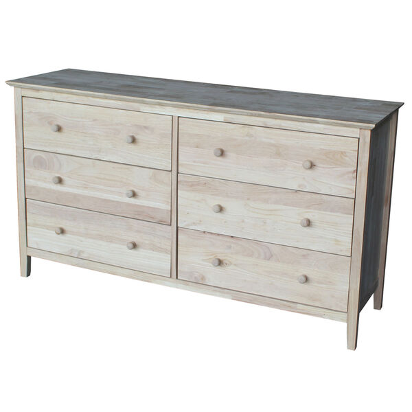 Unfinished Dresser with 6 Drawers, image 1