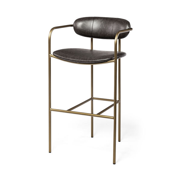 Parker Brown and Gold Bar Height Stool, image 1