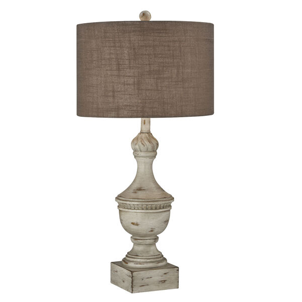 Amy Distressed Grey with Brown Accents One-Light Table Lamp, image 1