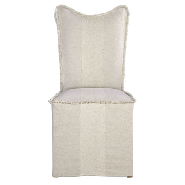 Lenore White Armless Chair, Set of 2, image 1