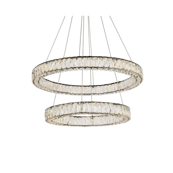 Monroe Black 32-Inch Integrated LED Double Ring Chandelier, image 3