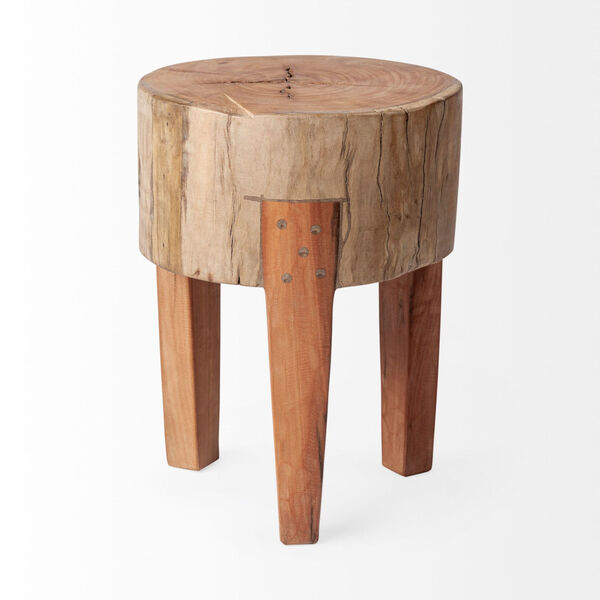 Asco Brown 18-Inch Solid Reclaimed Wood Stool, image 4