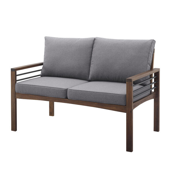 Pearson Gray and Dark Brown Outdoor Loveseat, image 5
