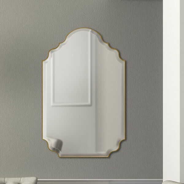 Camille Clear 23-Inch Arched Gold Frame Mirror, image 1
