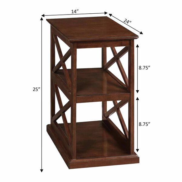 Coventry Espresso Chairside End Table with Shelves, image 3