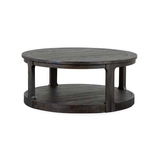 Boswell Black Round Cocktail Table with Casters, image 3